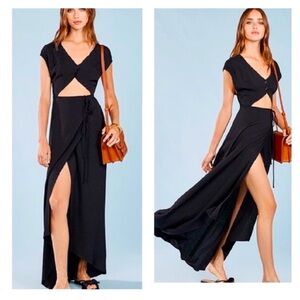 Red Reformation Midi Wrap Dress with Cutout. Beautiful!